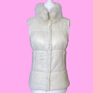 Women's Cream/beige Puffer Vest
